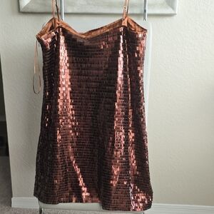 Astr Copper Sequin Dress